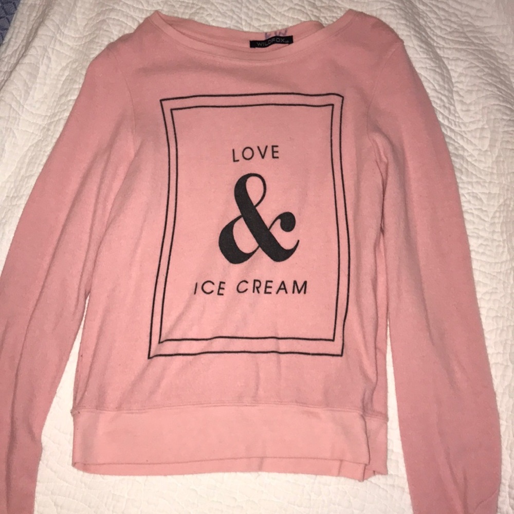 Authentic XS Wildfox “Love & Ice Cream” Sweatshirt